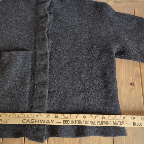 COS Grey Wool Blend Boiled Wool Cropped Sweater Jacket Stand Collar - Picture 8 of 13